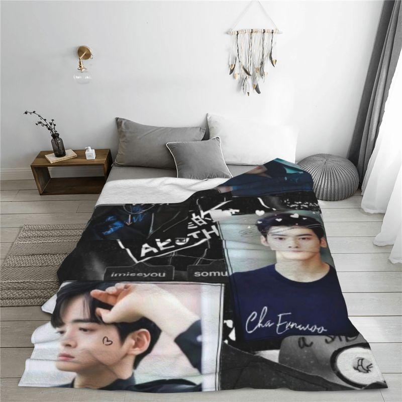 Custom True Beauty Blanket Soft Fleece Spring Warm Flannel Hwang In Youp Cha EunWoo Throw Blankets for Outdoor Bedroom Bedspread