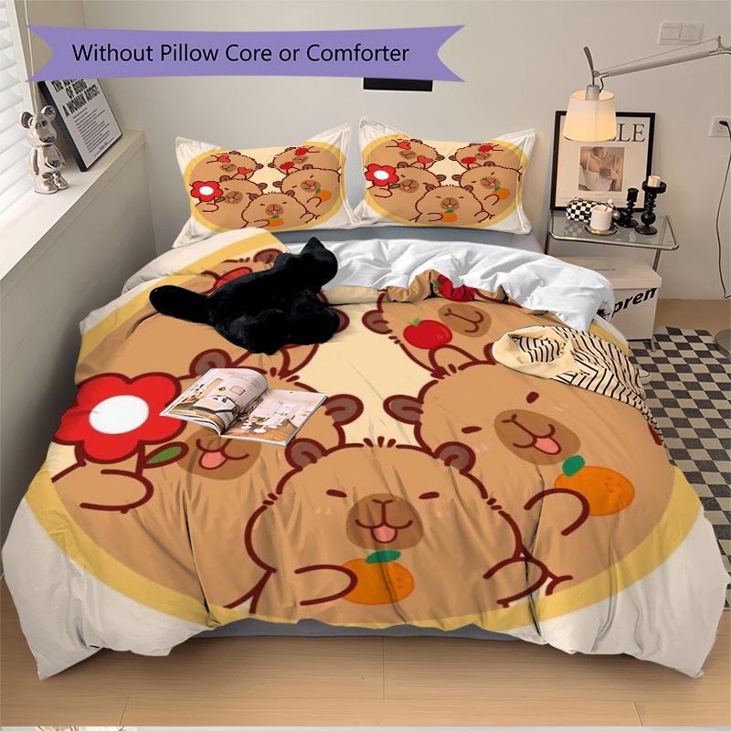 

3pcs Anime Cartoon Design Comforter Set with Two Pillowcases (No Core) - Festive Gift for Bedroom and Guest Room Decoration, Polyester Fabric.J05 135x200cm