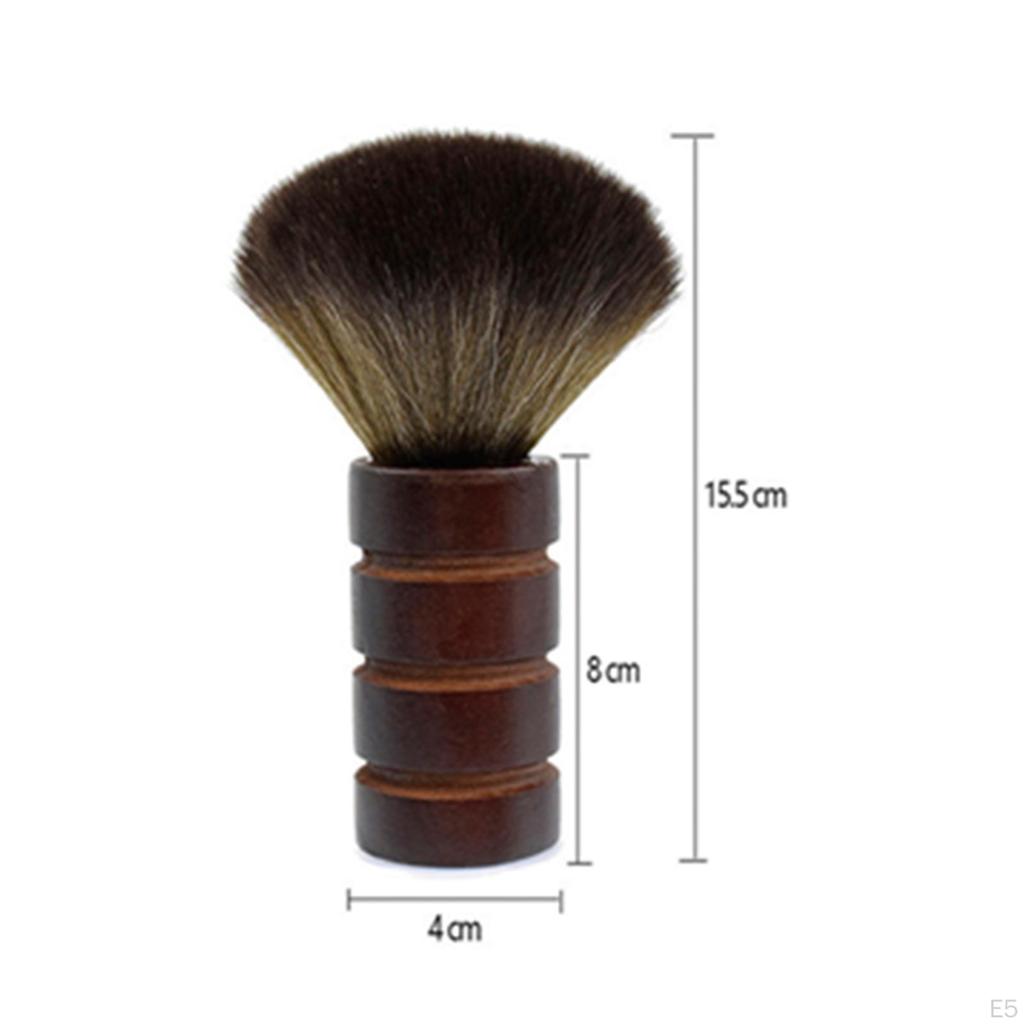 Barber Neck Duster Brush ,Hair Cleaning Sweeping with Wooden Handle, Hair Removal Hairbrush