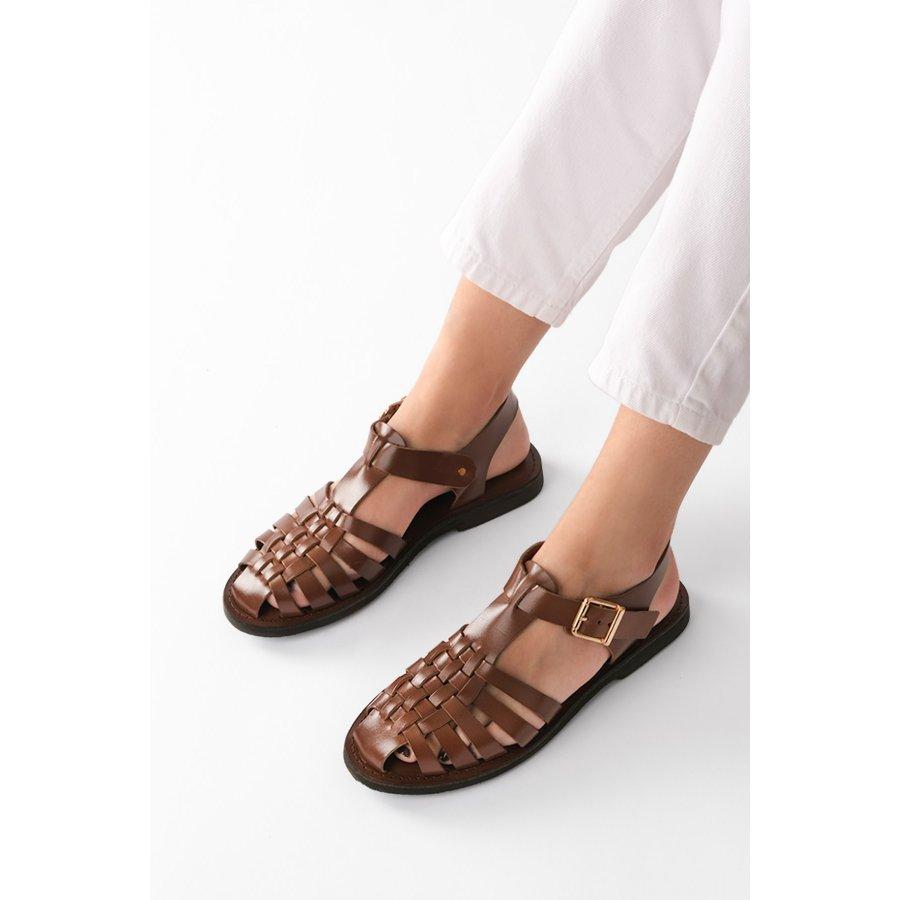 

Женские повседневные сандалии из натуральной кожи 38 дубильная кора