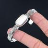 925 Sterling Silver Radiant Natural Scolecite Art Deco Daughter Bangle Jewelry