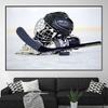 Modern Stick On Ice Hockey Canvas Painting Winter Sport Posters and Prints Hockey Player Wall Art for Living Room Home Decor