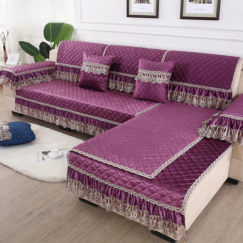 1pcs Fabric Lace Cushion Minimalist All Season Universal Anti Slip Cover Fabric Combination All-in-one Universal Sofa Cover