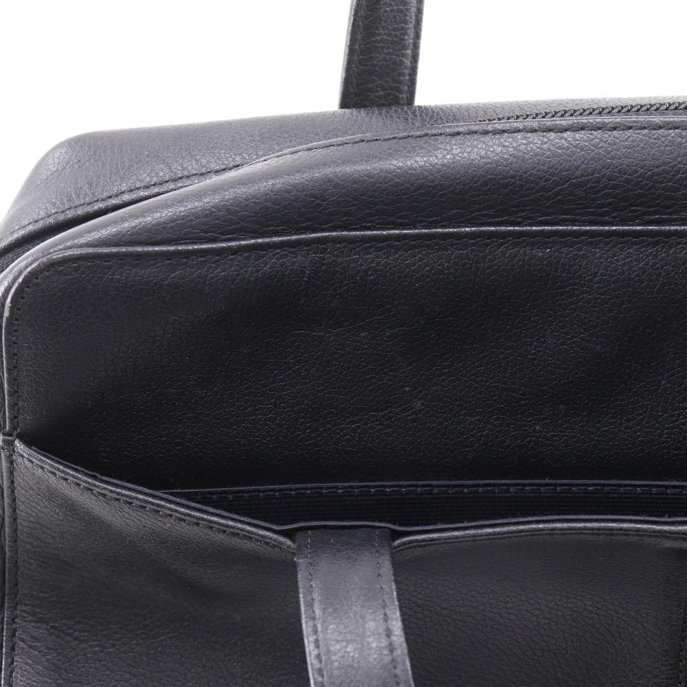 BURBERRY Shibo leather Handbag Nova Check black leather Women Used