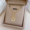 White Synthetic Zircon Geometric Jewelry Sets Earrings Necklace for Women