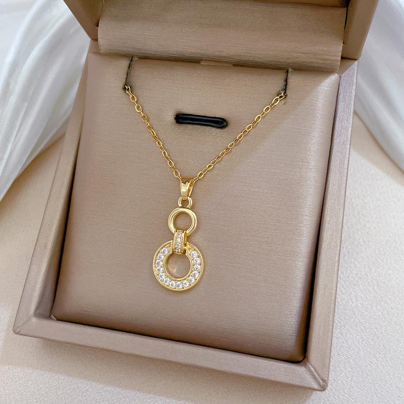 White Synthetic Zircon Geometric Jewelry Sets Earrings Necklace for Women