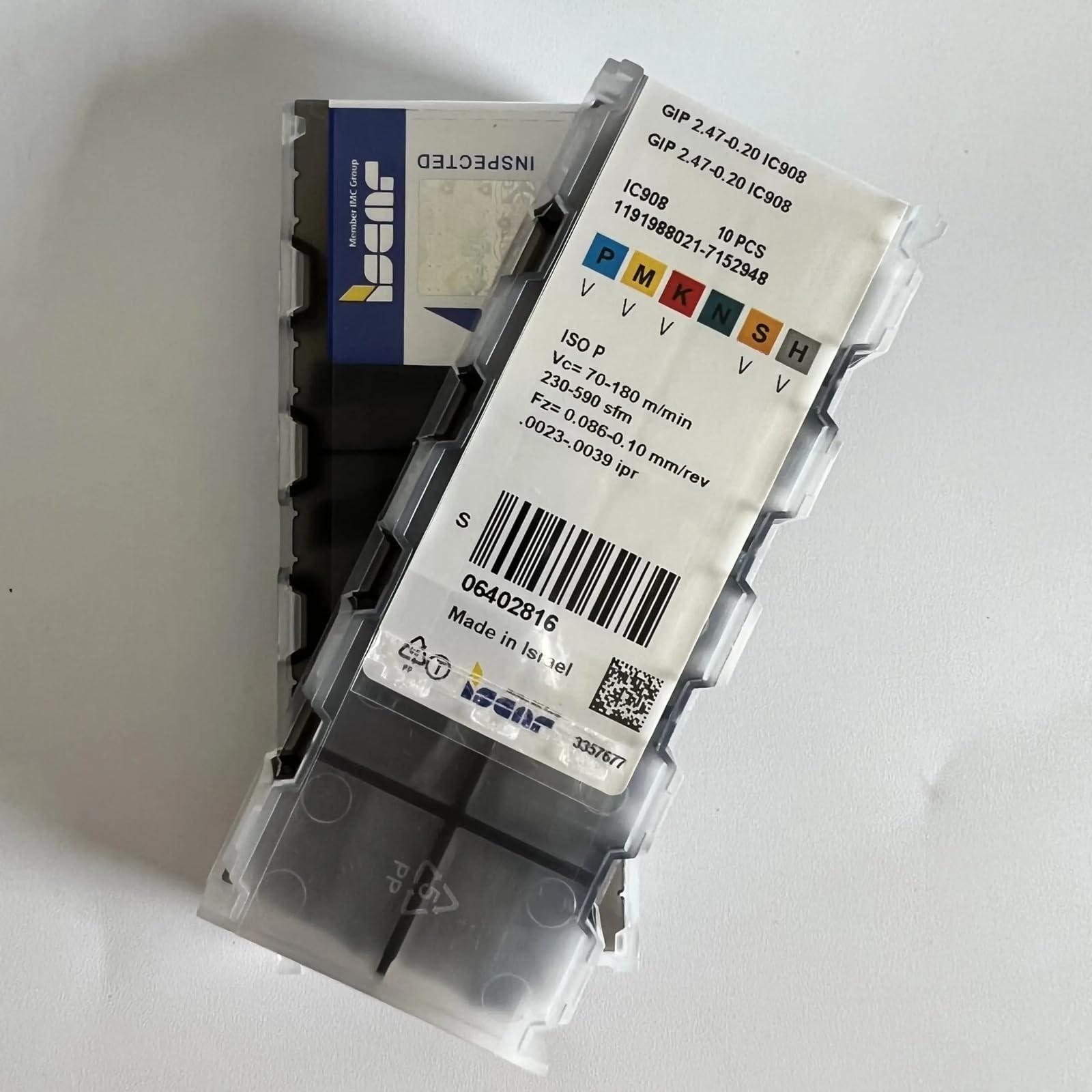 

ISCAR / GIP2.47-0.20 IC908 /Industrial indexable Carbide Inserts 10 PCS