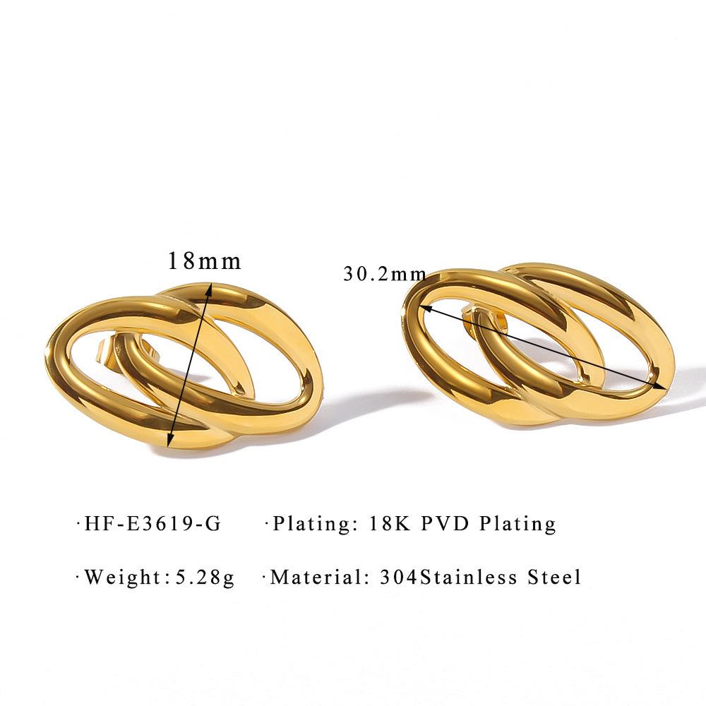 

Трендовые геометрические серьги-кольца из 18-каратного золота для женщин 18K Gold