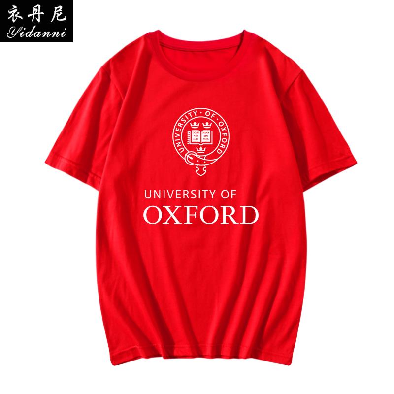 Oxford University British School Uniform Printed Tshirt Summer Unisex Couples Shortsleeved Crew Neck Top Mens Tshirt