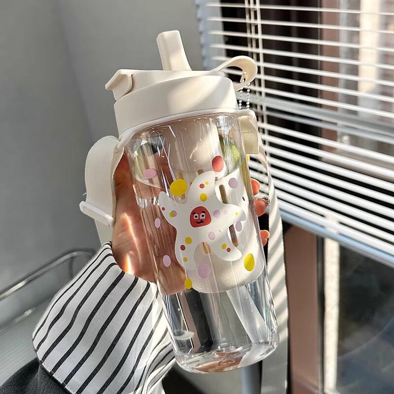 

Wensu Cute Glass Water Bottle with Straw