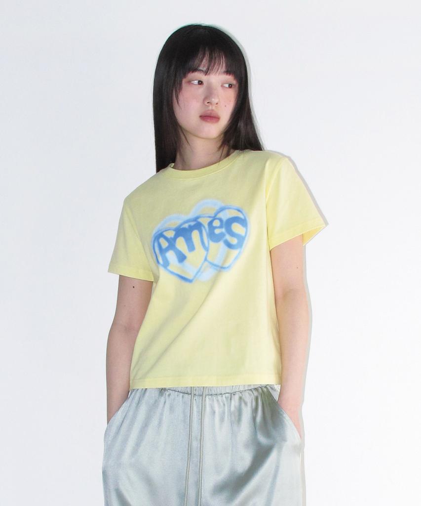 AMES-WORLDWIDE Heart Spray Tee Yellow