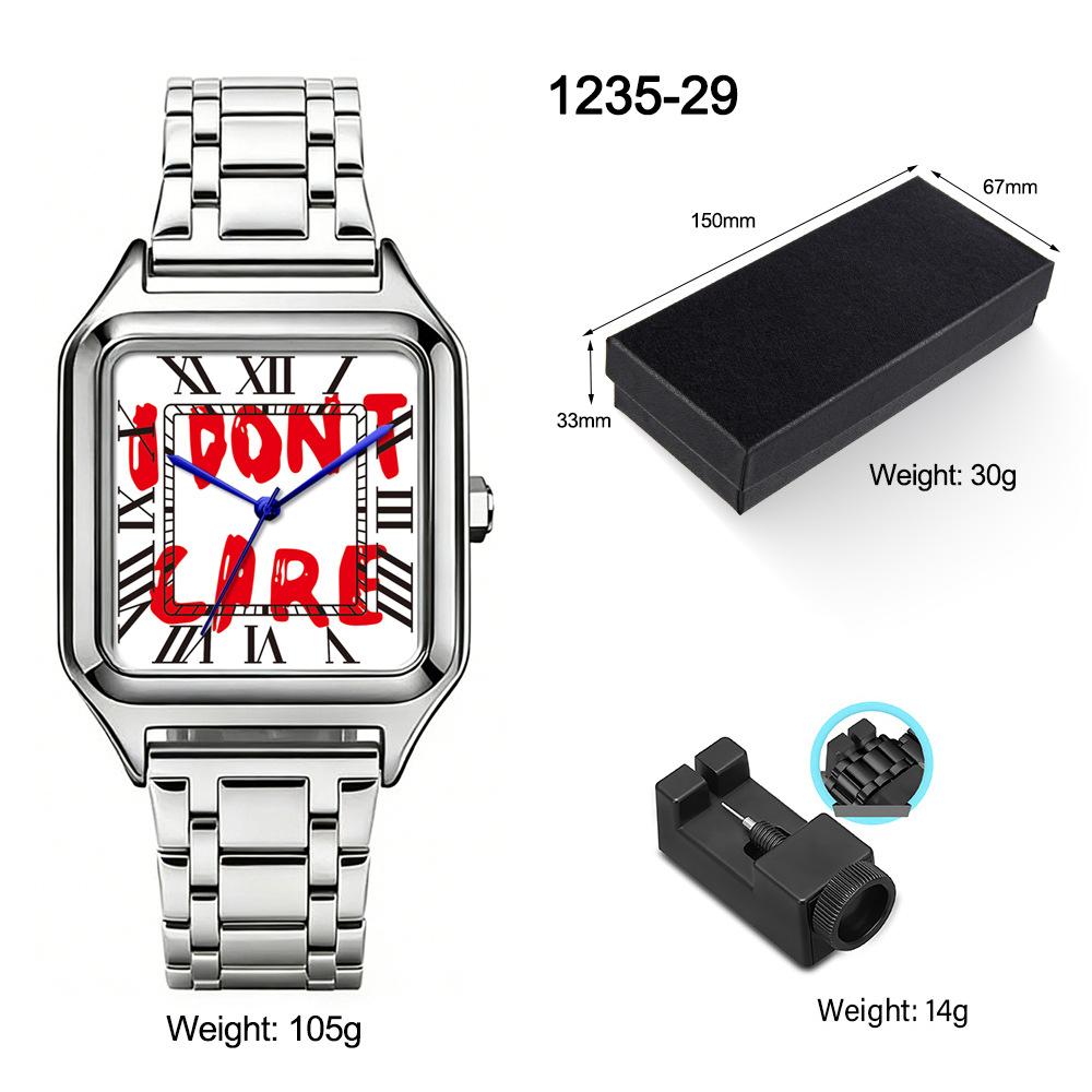 Men s Watch Men s Business Roman Square Watch Fashion Waterproof Guangzhou Watch Quartz Watch Men s Watch