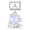 Zircon Colorful Crystal Butterfly Heart Flower Pendant Italian Charm Link Fit 9mm Bracelet Stainless Steel Women DIY Making Gift