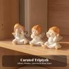 3 Pieces Seated Angel Figurines Decorative Resin Angels Lightweight for Desk