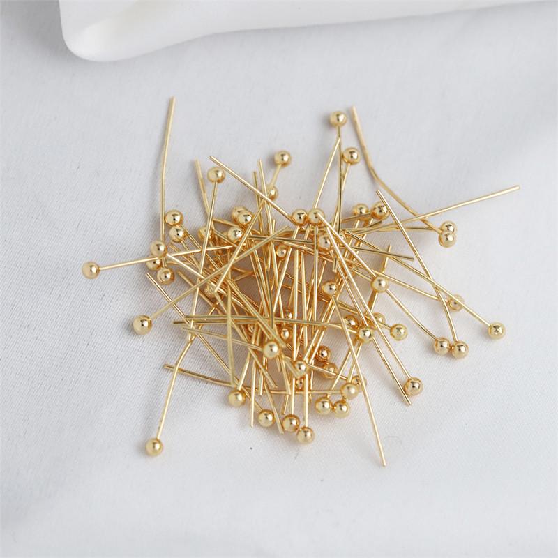 14K Gold-Filled Round Ball Head Pins for DIY Jewelry: Beading, Bracelets, Necklaces