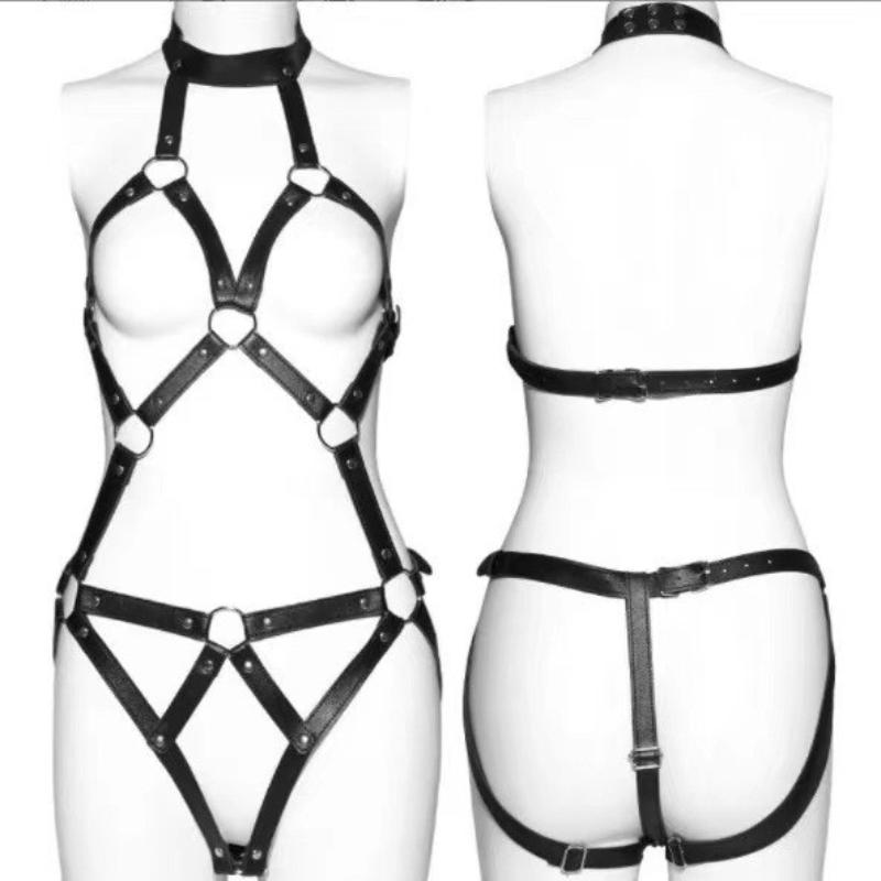 Women Sexy Sex Bondage Body Harness Belt Pu Leather Lingerie Thigh Garter Belt Gothic Clothing Festival Rave Outfit