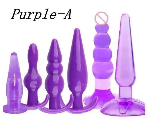 Anal Plug 6pcs Funny Butt Plug Backcourt Waterproof Silicone Comrades Adult Products Combination Set Massager Stick Training Kit