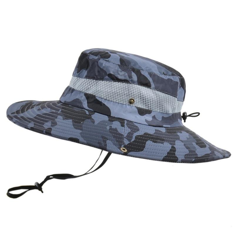 Outdoor Sun Hat Breathable Wide Brim Hat UPF 50+ Sun Protection Mesh Hat For Travel Fishing Safari