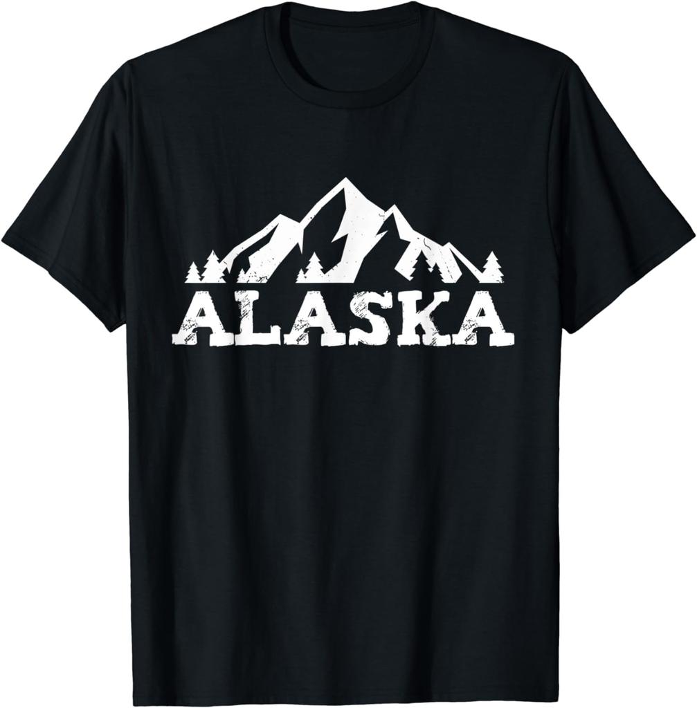 Alaska T-Shirt Wilderness Adventure Hiking Top  Streetwear  Vintage T Shirt  Men Clothing  Ropa Hombre