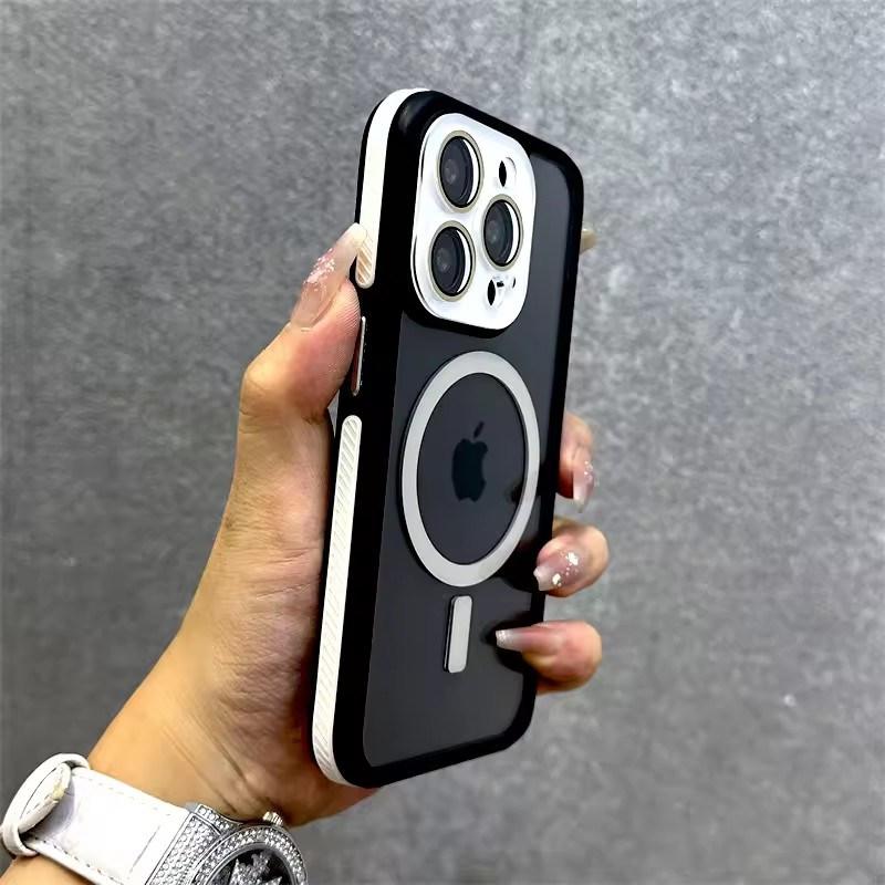 Luxury Transparent Hard Case For iPhone17 Air 16 15 14 13 12 11 Pro Max Plus Magsafe Wireless Charge Camera Lens Cover