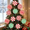 Reusable Outdoor Christmas Ornaments 12Pcs Candy Yard Stakes, Hollow Board Garden Decor with Metal Spikes, Easy Install Lawn Signs Red White Green for