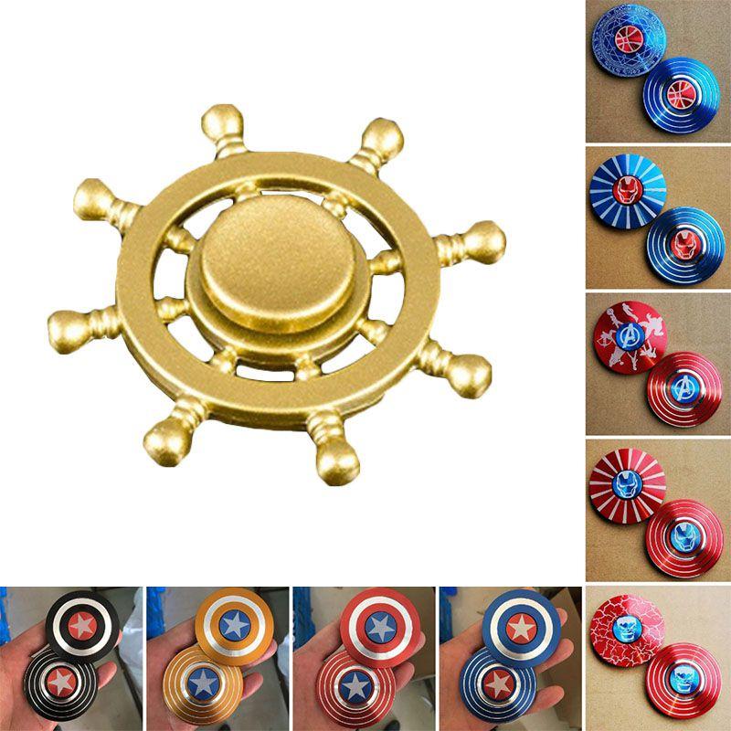 Captain Spinner American Fingertip Gyro Shield Alloy Toys Decompression
