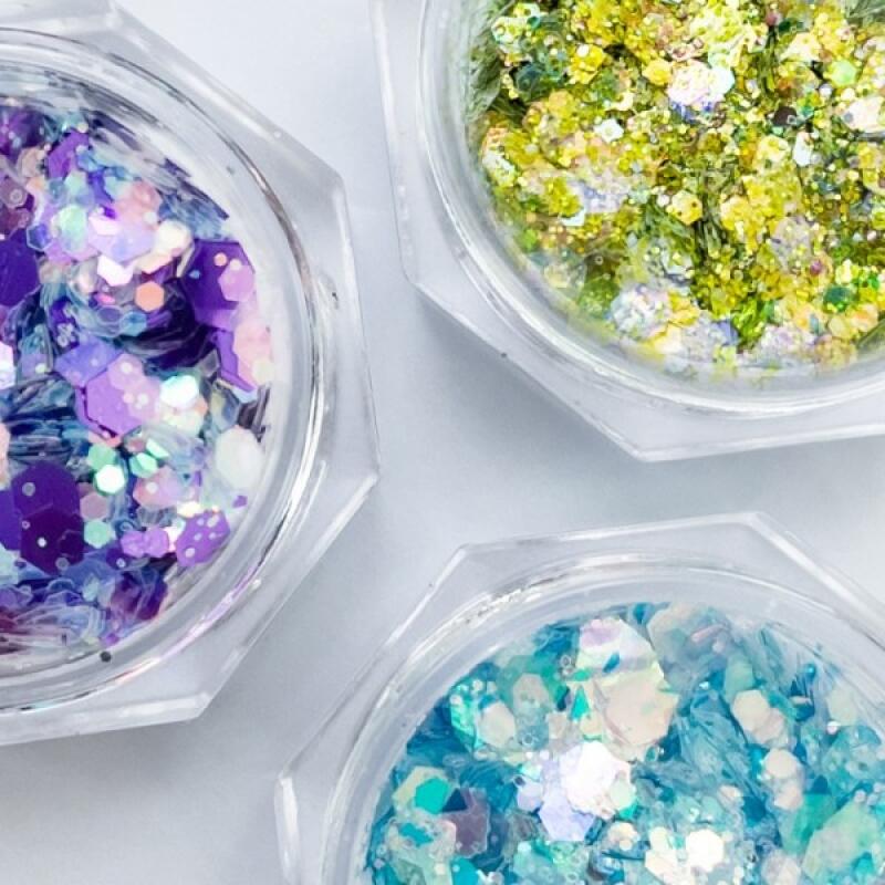 Pastel Rain Glitter 3 colors 04. Heavy Rain