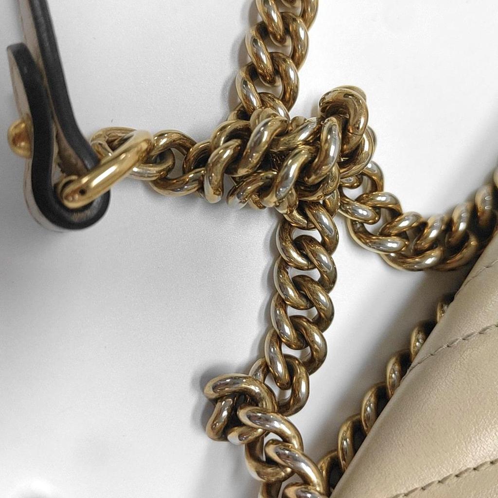 [Pre-Owned] Gucci GG Marmont Matelassé Mini Bag 'White' - Good #BI8M2W