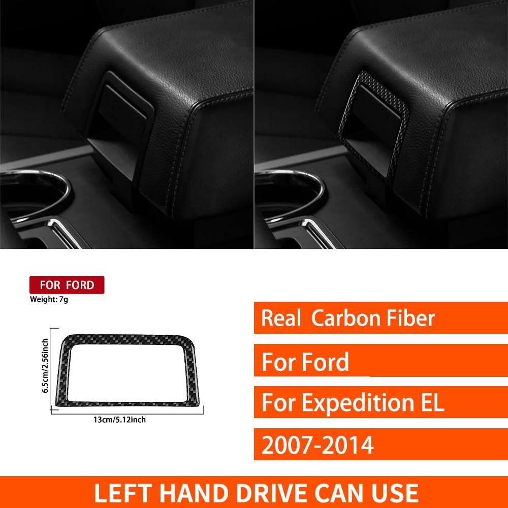 For Ford Expedition 2007-2014 Real Carbon Fiber Stickers Centre Radio AC CD Gear Shift Door Panel Car Accessories Decorative