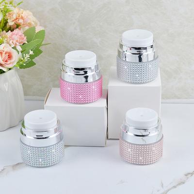 Pot vide à pompe airless 15 ml rechargeable pour crème cosmétique, flacon à pompe à vide, récipient en forme de diamant pour lotion de maquillage, cosmétique