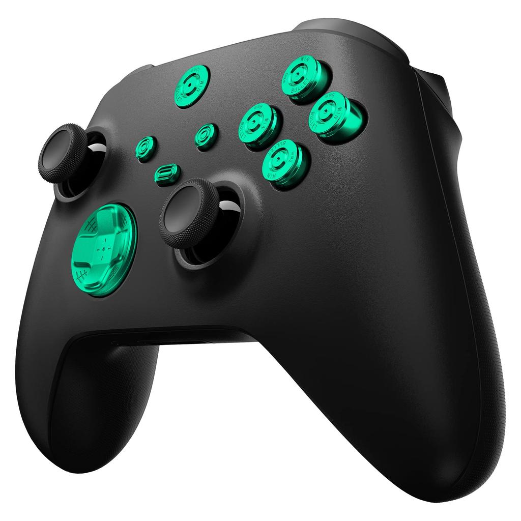 EXtremeRate Botões de Metal Vermelhos para Xbox Core Sem Fio Kit de Acessório Personalizado para Xbox Series X S Liga de Alumínio ABXY e Peças de Reposição para a Tecla Home