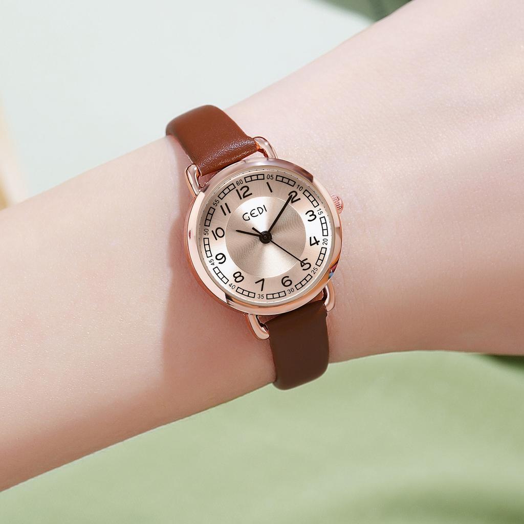 Fashion Retro Style Design Sense Small Dial Light Luxury Literary Temperament Belt Waterproof Quartz Women's Watch
