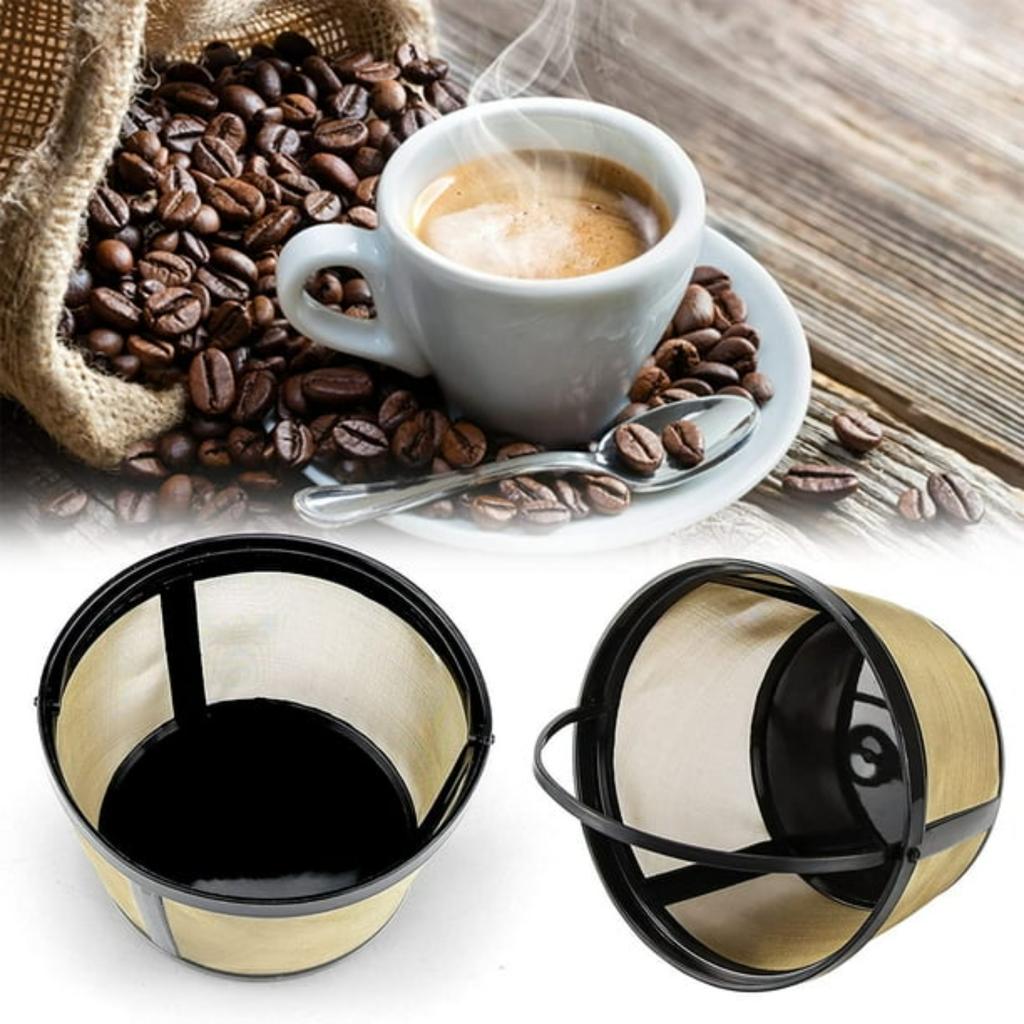 2pcs Reusable Coffee Filters for 8-12 Cup Replacement Coffee Filter Basket