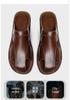 Men's Versatile Genuine Leather Beach Sandals, Sizes 46-47, Soft Sole Cowhide Summer Thong Slippers