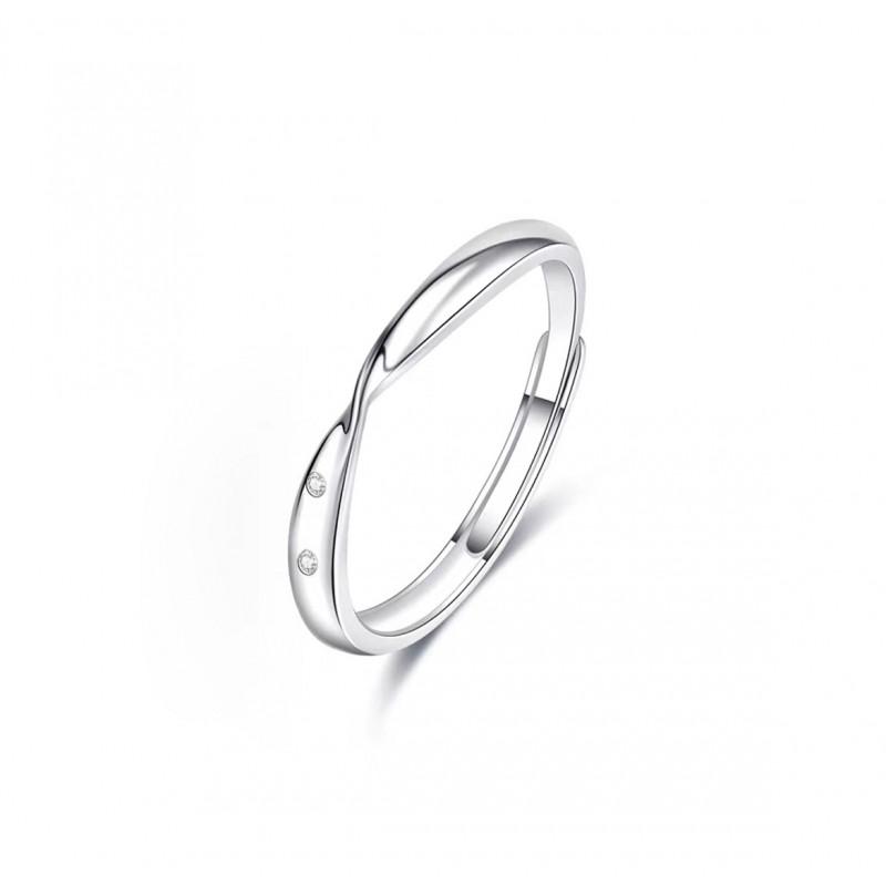 Mbius Couple Rings Men Women Minimalist Luxury Zirconia Adjustable Sterling Band Love Forever