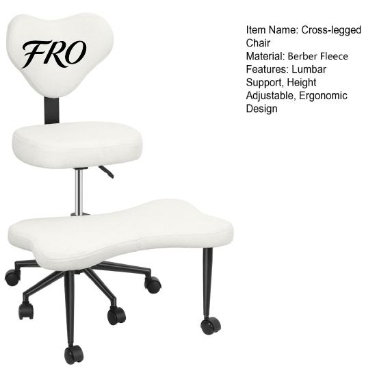 Computer Office Special-shaped Meditation Yoga Chair, Chair with Back Support, Cross Legged Wheels, Criss Desk Kneeling for Home Yoga, Adjustable