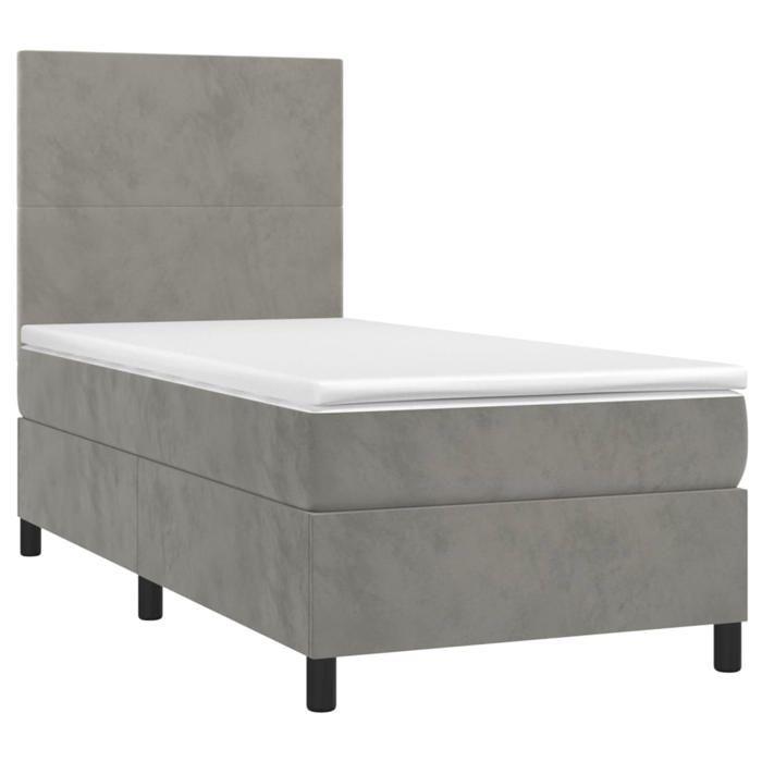 VidaXL Sommier à Lattes de Lit avec Matelas et LED, Lit Rembourré, Lit Simple, Lit Adulte de Chambre à Coucher Intérieur, 3135969