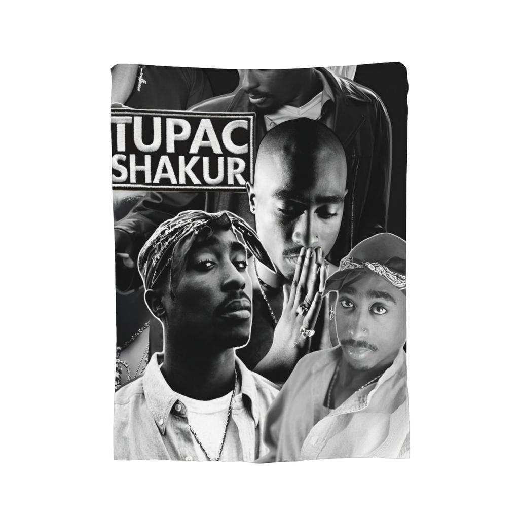 Rapper Tupac  Blanket Flannel 2pac Hip Hop Super Warm Throw Blanket for Outdoor Travel Bedroom Quilt