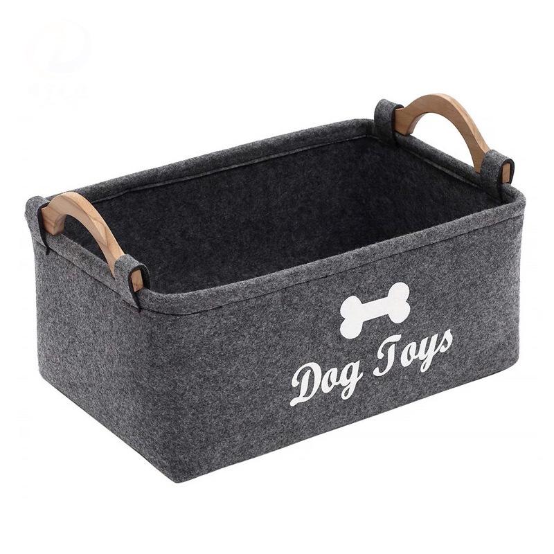 Felt Handheld Storage Basket - Japanese/Korean Style for Laundry & Desktop Organization.