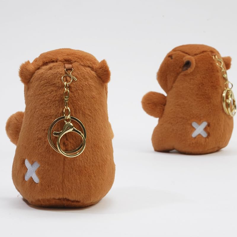 Clearstone Capybara Plush Keychain, Chavimaru, Strawberry, 18.5cm, Brown