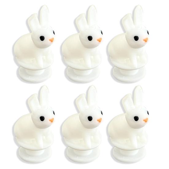 2/3/4/5/6/8/10Pcs White Rabbit Clog Shoe Charm Lightweight DIY Clog Slipper Sandal Plastic Bunny Decoration Kids Adults Shoe Accessories