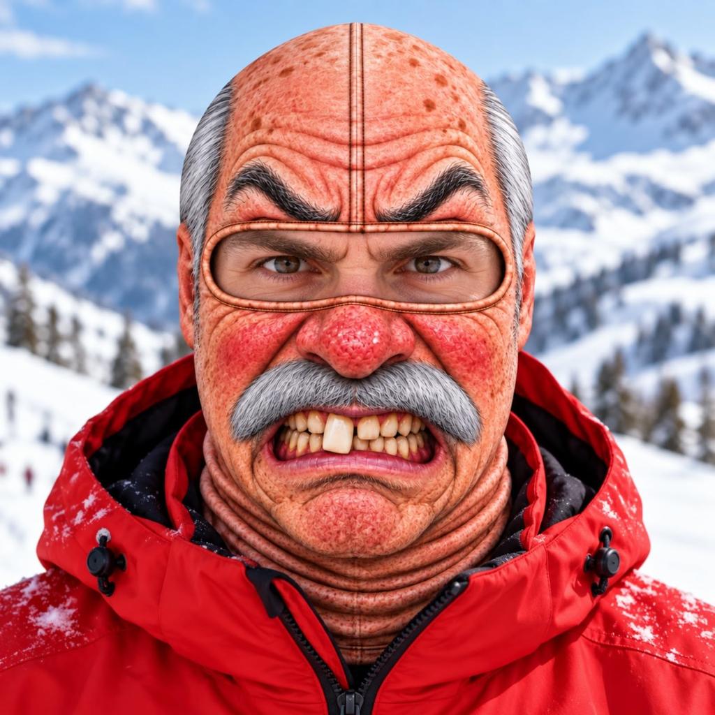 Gorro Bufanda de Esquí Divertido con Estampado 3D de Invierno para Hombres, para Deportes al Aire Libre
