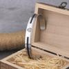 Handmade Stainless Steel Viking Valknut Bangle for Men Nordic Style Never Fade with Wooden Gift Box