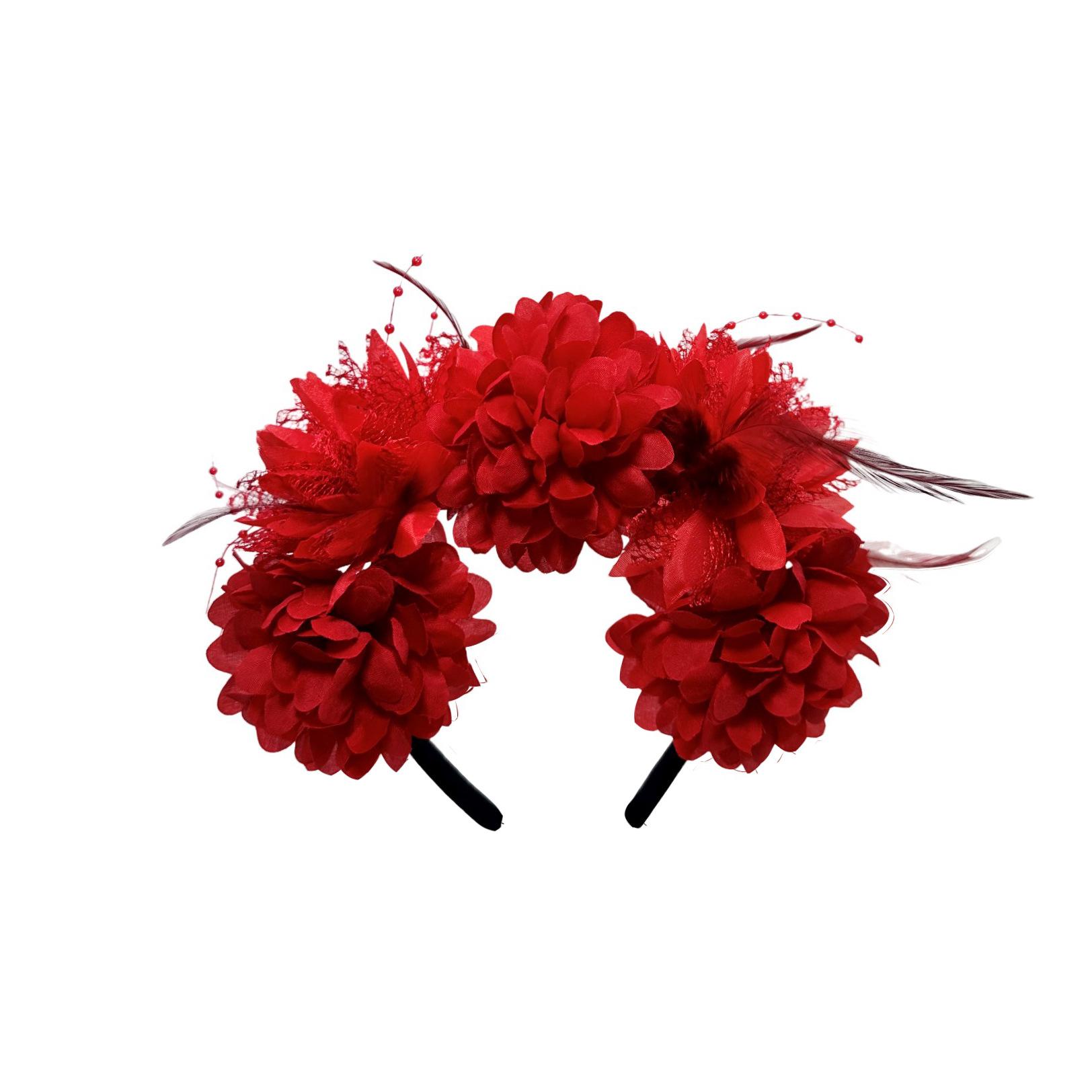 

New Halloween Flower Head Flower Head Hair Bands Mexican Rave Party Masquerade Ball Headwear