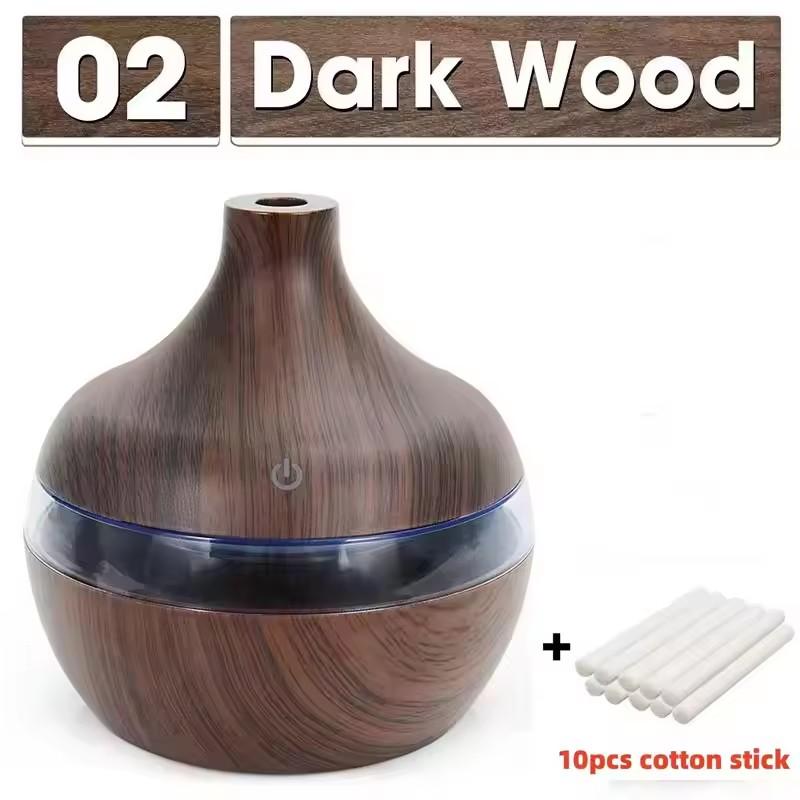 300ml Humidifier Electric Aroma Air Diffuser Wood Ultrasonic Air Humidifier Essential Oil Aromatherapy Cool Mist Maker For Home