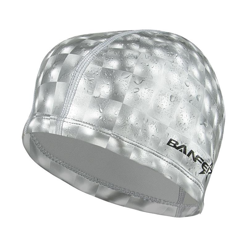 Banfei Glitter PU Swim Cap: Colorful, Comfortable & Waterproof for Adults