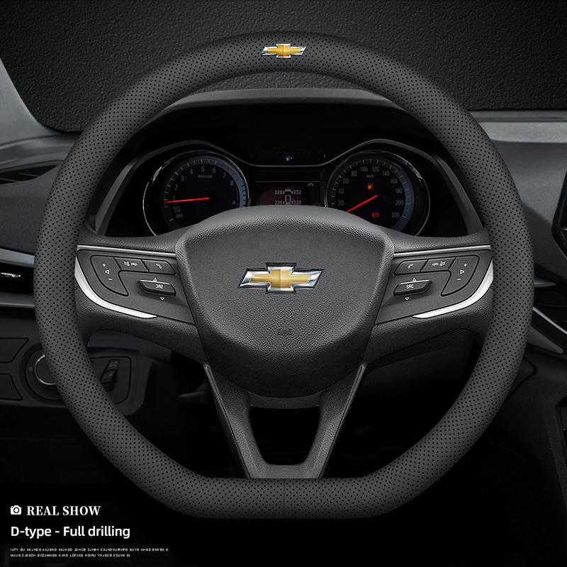 

38cm Nappa Leather Anti Slip Car Steering Wheel Cover For Chevrolet Spark Captiva Cruze Malibu Equinox Trax Camaro Blazer