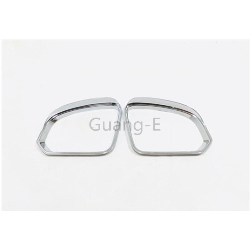 Rear View Glass Mirror Trim Frame Rain Shield Sun Visor Shade ABS Chrome Eyebrow For VOLVO XC40 2018