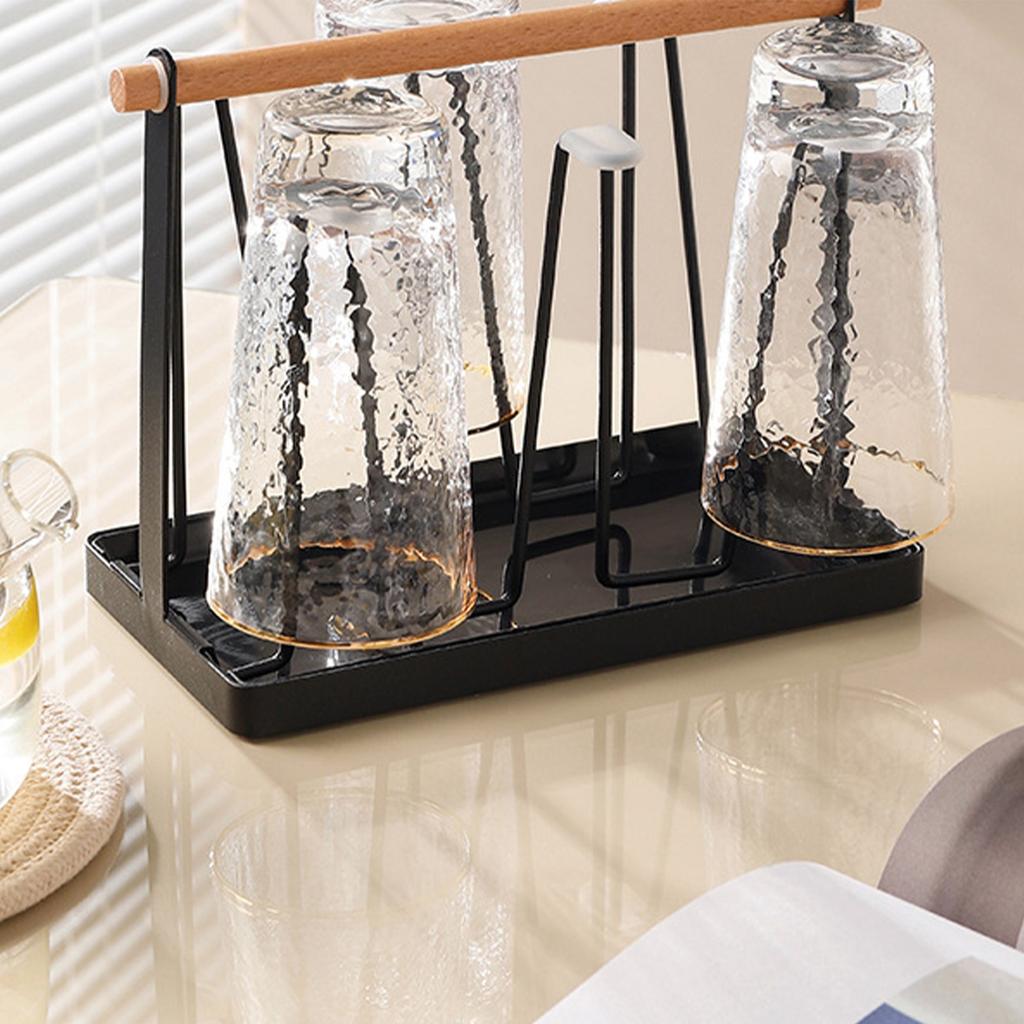 Cup Drying Rack Iron Art Mug Draining Holder Multi Functional Kitchen Cup