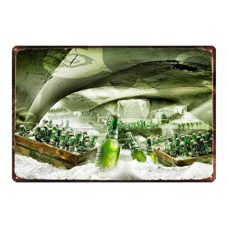 YZFQGrolsch Bière Lager Panneaux Décoratifs Hollandais Plaques Métalliques Pour Mur Bar Maison Art Décoration Restaurant 30X20CM DU-9120B